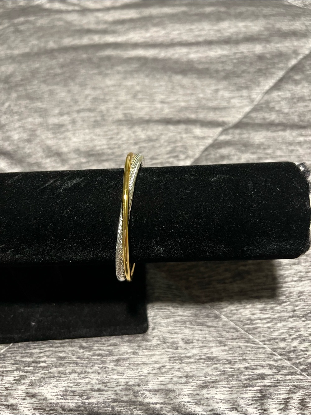 Two-Tone Gold and Silver Bangle Bracelet